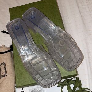 Gucci transparent rubber slides 100% authentic